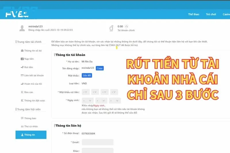 Hướng dẫn chi tiết các bước rút tiền Fv88 nhanh chóng và hiệu quả